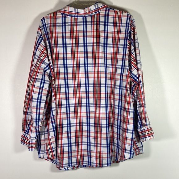 Woman Within Long Sleeve Plaid Button Front Top Size 2X - Picture 5 of 8